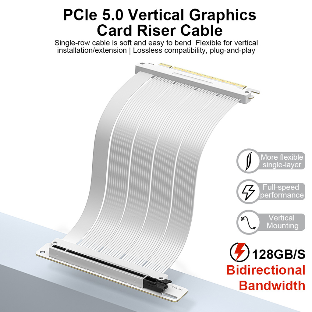 Pcie 5.0 Gpu Riser Cable - Kabel przedłużający PCI‑E 5.0 X16 do